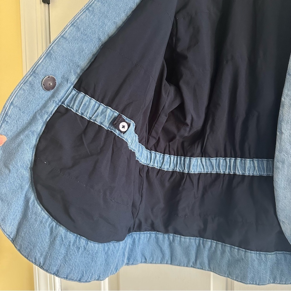 Pure Jill Indigo Curved-Hem Jacket Denim Petite Large Moonstone Wash - Picture 9 of 11
